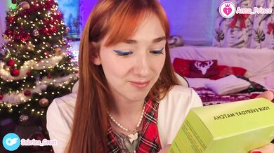 Cute redhead home alone teases with her tasty matcha