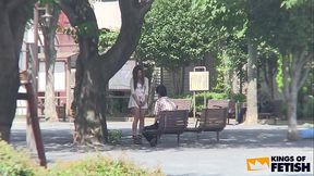 Naughty Japanese girl picks up a guy and blows him deep in the car