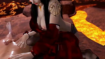 Medusa Queen get fuck with the guy at volcano - 3D Hentai - V413   V414