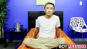 Adorable Blonde Asian Twink Jerks Off His Cock With Tyler Torro