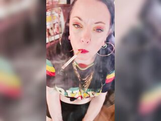 British Mommy Tina Snua Double Pumping A Cigarette - Smokin' Smoker Smokes OMI OME Drifting