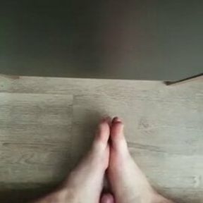 Self Footjob With Cumshot