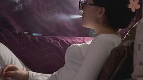 SEPTEMBER - BEFORE GOING TO SLEP, I LIGHT A CIGARETTE WHILE WEARING MY SWEATPANTS.
