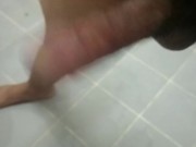 Masturbating at the Toilet and a couple of Spanking on my Cock plus CUMSHOT