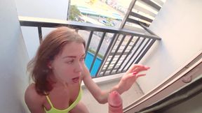 Babe anal fucked on the hotel balcony - Mia Bandini
