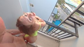 Babe anal fucked on the hotel balcony - Mia Bandini