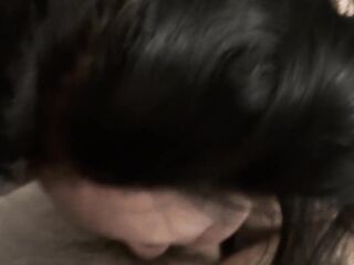 Married girlfriend left her husband to suck a young male's wang