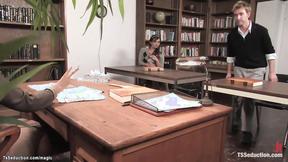 T-girl college girl anal fucks colleague