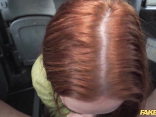 Fake Taxi Redhead mother I'd like to fuck in hawt stockings rides a large chunky weenie in a taxi