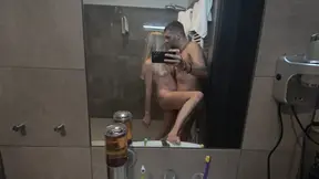 Watching my hot stepmom in bathroom &mdash;  fucking and facial