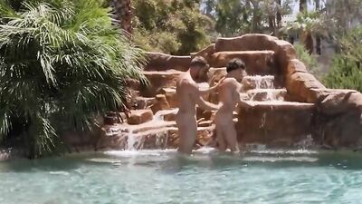 Johnny Ford and his lover are shagging by the swimming pool