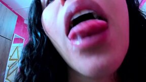 ErikaHill hot brunette sucking ebony dildo
