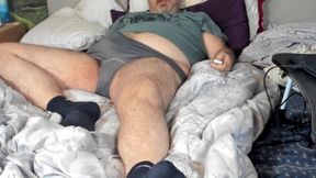 Mature Chubby Bear Jerkoff with Lube and Sex Toy