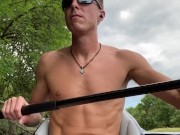 Kayaking nude