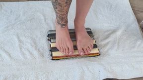 Requested clip Giantess goddess Charlie Caroline Crushes 6 train coaches BARE FOOT and with heels with painted toenails and finishes stomping in a clear box Full body view