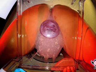 Sexy MILF PAWG creams all over a dildo sitting on a clear chair. Very Messy & Loud.