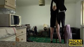 Skinny Sub Grabs Deepthroat and Fucked Hard
