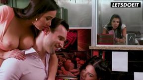 Gina, Karlee, and Cindy get wild in a foursome with the restaurant owner