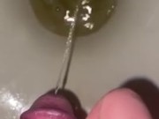 トイレでおしっこ　たくさんの湯気が出ています