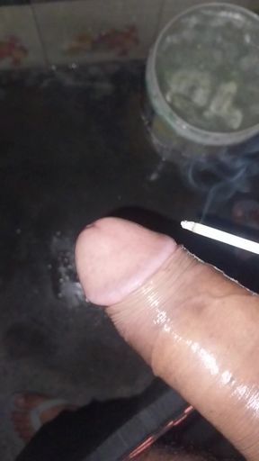 Smoking desi handjob