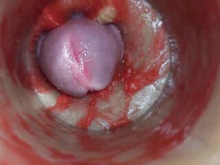 Camera Inside Unfathomable Cunt Captures Very Giant Jizz flow of Goo ASMR