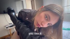 Two Women Enjoying Leather Fetish