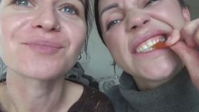 Eating sweet gummy bears with a friend mov