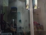 Playing with my ass in the shower stall