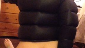 My View Of Reverse Cowgirl In A Black Puffy Down Jacket