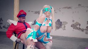 street fighter cosplay with fight and sex emilio ardana - blondie fesser