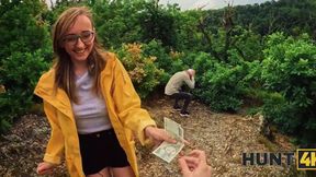 Slim Nerdy Spanish Babe Cucks Her Italian BF Enjoying Risky Outdoor Sex With a Stranger For Money