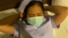The nurse made an appointment to have sex with a friend  The water broke in her pussy
