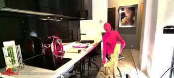 Strip in multilayered Zentai Catsuits