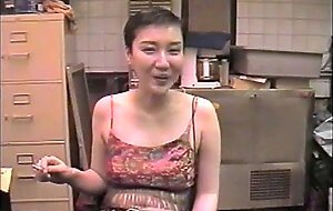 Mistress sayako uses her dumb fucking mouth to sucks me and my buddy's dicks in a bar for free