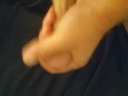 Made my sissy boy jerk off while I put on my strap on