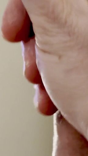 Jerking White Cock up Close