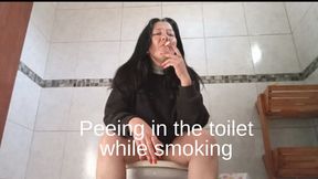 Peeing in the toilet while smoking
