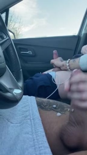 Stroking each other in busy public lot