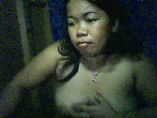 Chubby Filipina bitch shows her boobs and fingers her shaved pussy