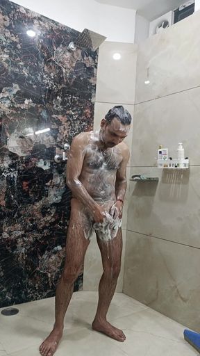 Indian Desi Man Sex and Show Shower Shoe and Masterbation