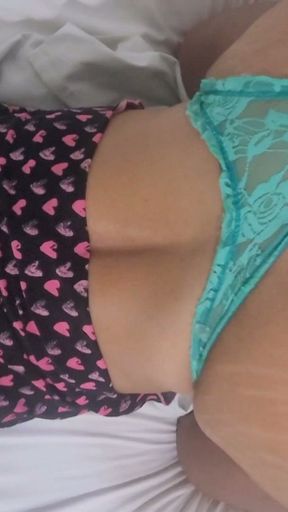Brunette removes her panties and opens her ass to feel the whole cock   Clip 1
