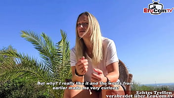 Tall German MILF cheats on hubby in public POV