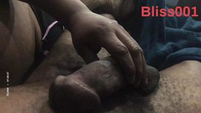 Hand job till cum with big Brest African grandma