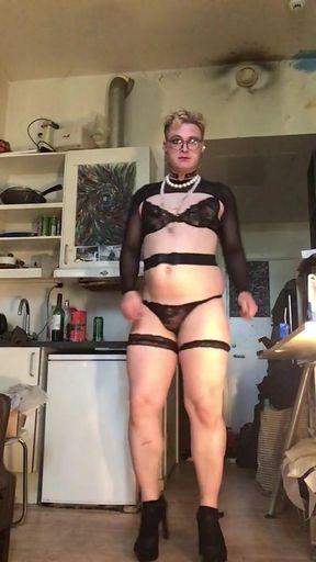 Stunning moment from "Sissy Faggot Jes! Sexy Dance! In new Heels!"