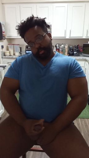 BBC Bear Jerks, Moans and Cums
