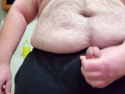 Just stroking in the bathroom, Would you want me to ram you?