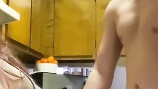 Hottt Kitchen Quickie and Cumming together