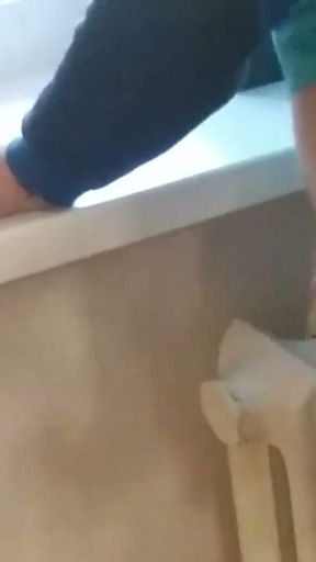 the nurse jerks off my cock and I end up shooting into a jar for tests #2   Clip 1
