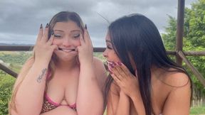 ME AND MY FRIEND DECIDED TO MAKE SOME REALLY NICE FACES OUTDOORS FOR YOU PART 2 BY BELLA CRUEL AND BRITNEY HUNTER