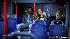 BLACKEDRAW Two Beauties Fuck Giant BBC On Bus!